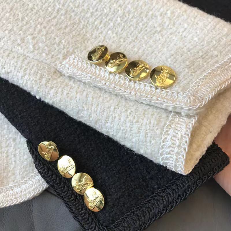 Luxury High Quality Female Fashion Golden Single Breasted Coat Jacket Women 2021 Vintage Outerwear Autumn 2022 Jackets Branded