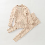 Newborn Baby Girl Boy knitted Clothes Set Sweater+Pant 2PCS Cotton Infant Toddler Knitwear Pullover Clothing sets Outfit 0-2Y