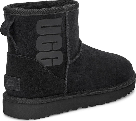 UGG<SUP>®</SUP> Mini Classic Logo Boot, Alternate, color, BLACK SUEDE