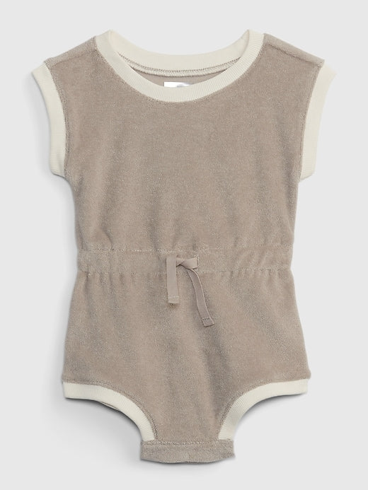 View large product image 1 of 3. Baby Towel Terry Shorty One-Piece