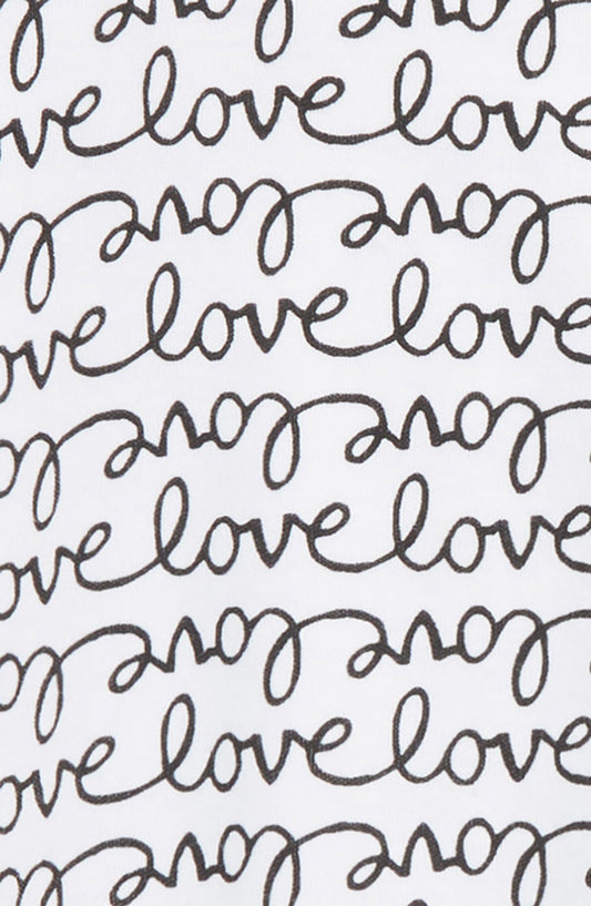 NORDSTROM Baby Print Footie, Alternate, color, WHITE- BLACK LOVE