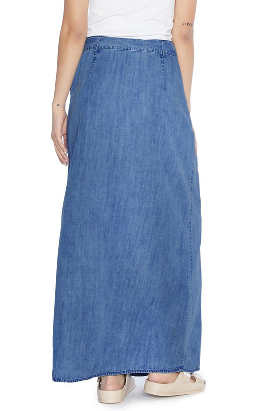 Wash Lab Denim Soft Denim Maxi Skirt