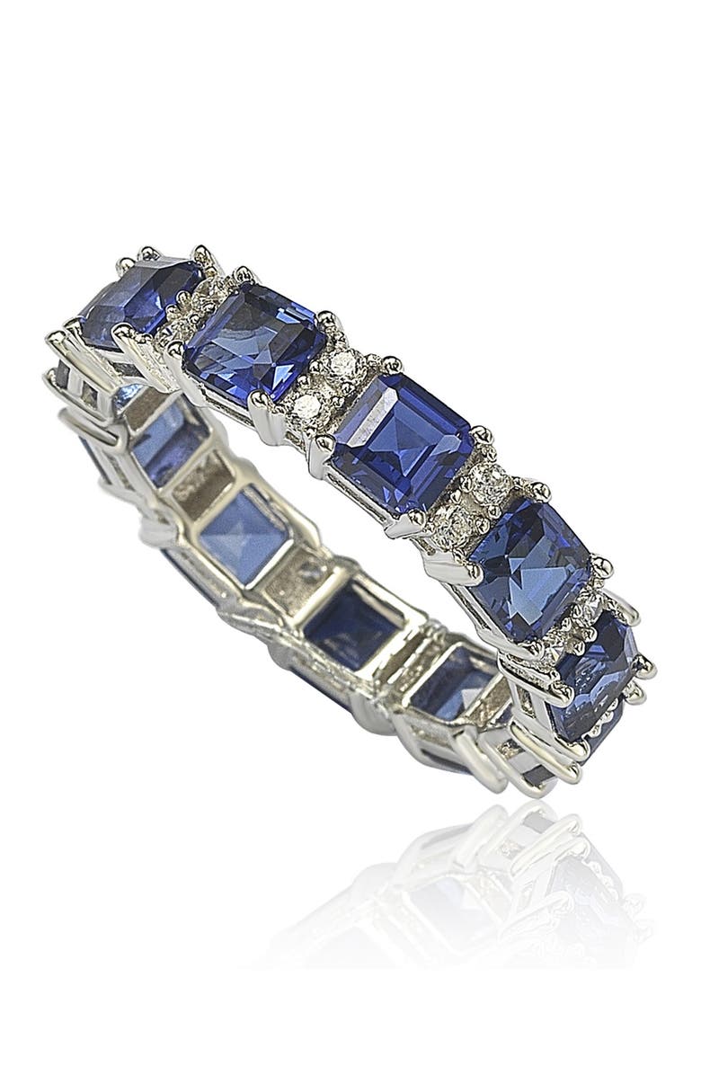 SUZY LEVIAN Sterling Silver Sapphire & Diamond Accent Eternity Band Ring