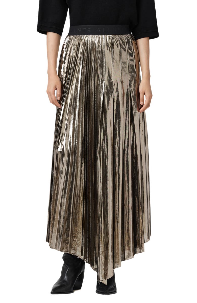 AllSaints Jax Pleated Maxi Skirt