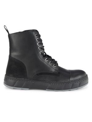 Karl Lagerfeld Paris
                                                                         Log Sole Leather Combat Boots