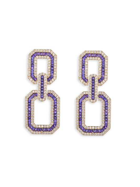 Eye Candy LA Sophie 18K Goldplated & Cubic Zirconia Drop Earrings