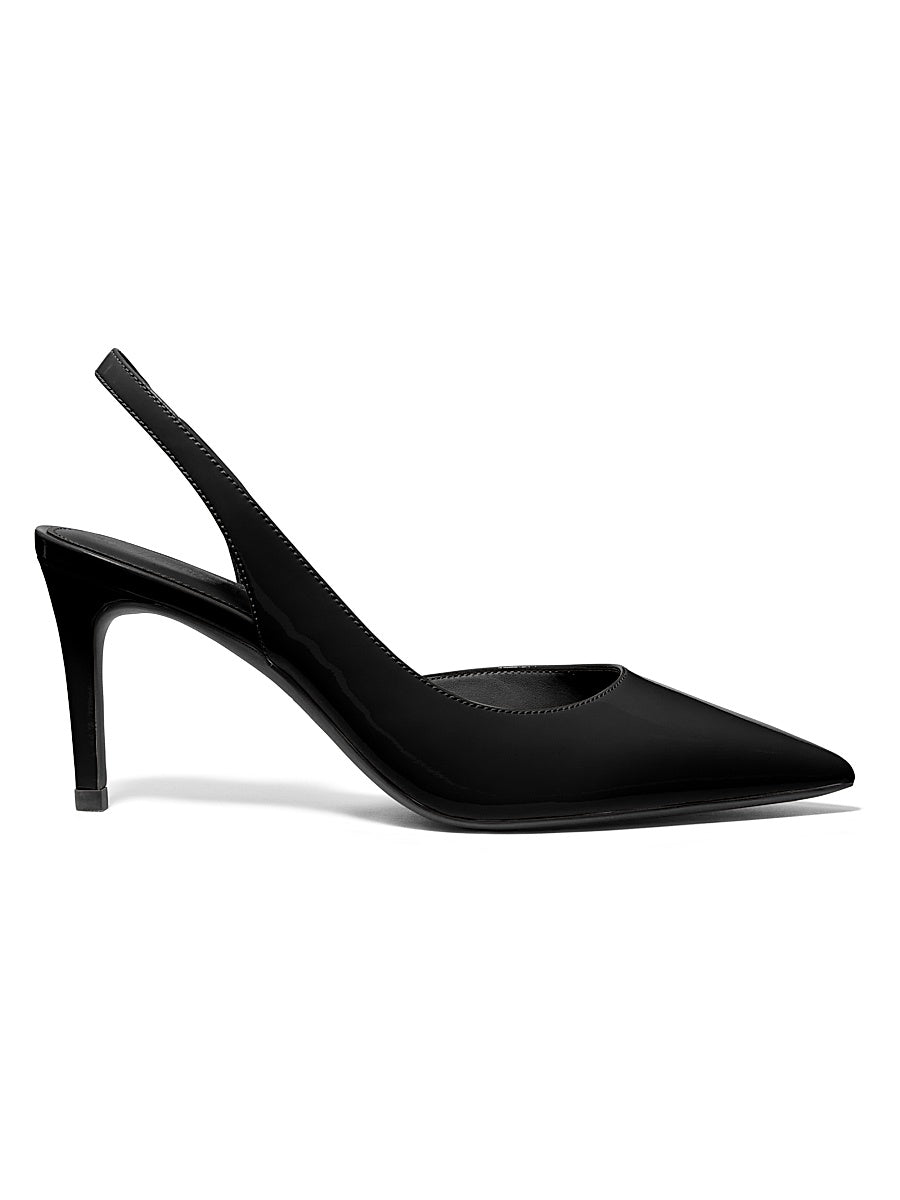 85MM Crystal-Buckle Satin Slingback Pumps