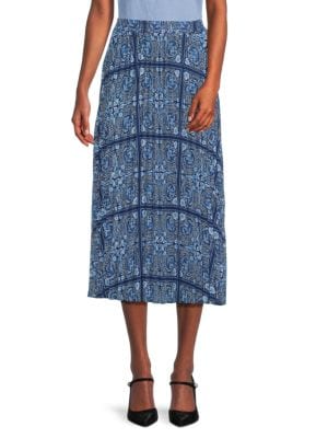 Saks Fifth Avenue
 Print Plissé Midi Skirt