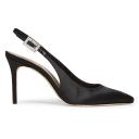 85MM Crystal-Buckle Satin Slingback Pumps