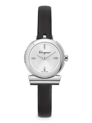 FERRAGAMO Gancino 22.5MM Stainless Steel Case & Leather Strap Watch