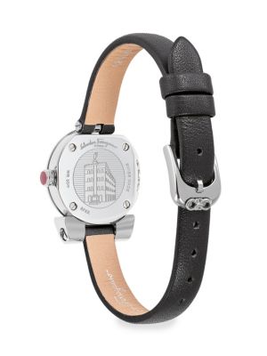 FERRAGAMO Gancino 22.5MM Stainless Steel Case & Leather Strap Watch