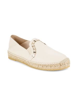 FERRAGAMO
 Embellished Leather Platform Espadrilles