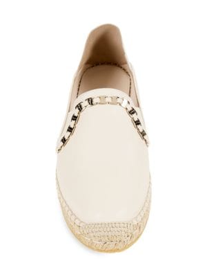 FERRAGAMO
 Embellished Leather Platform Espadrilles