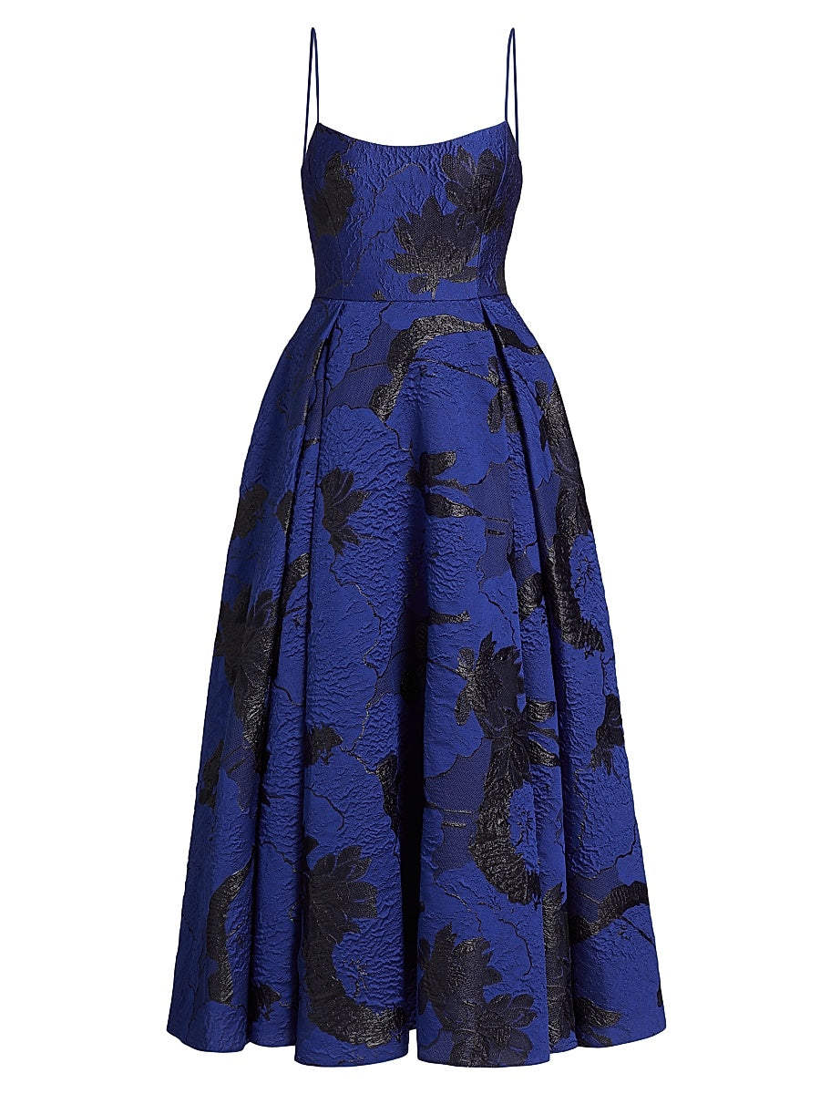 Floral Embroidered Mesh Gown