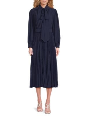 Mikael Aghal
                                                                         Belted Pleated Midi Dress