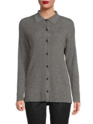 Saks Fifth Avenue
                                                                         Collared Ribbed Cardigan