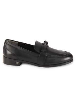 Stuart Weitzman Emma Bow Leather Loafers