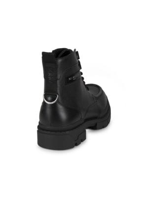 Karl Lagerfeld Paris
                                                                         Log Sole Leather Combat Boots