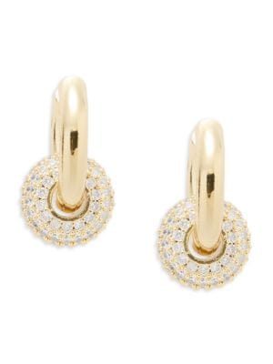 Area Stars
                                                                         Double Delight 14K Goldplated & Cubic Zirconia Hoop Earrings