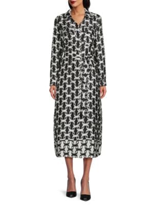 Tahari
                                                                         Print Midi Shirtdress