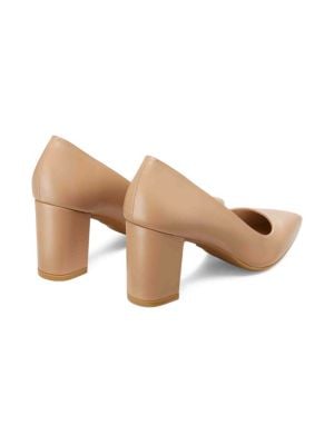 Stuart Weitzman
                                                                         Linsi 75MM Block Heel Leather Pumps