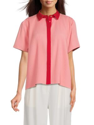 Area Stars Trini Short Sleeve Accordian-Pleat Shirt