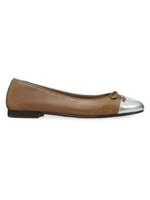 Tory Burch Cap-Toe Leather Ballet Flats