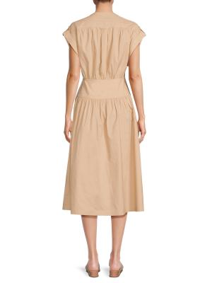 Area Stars Cuff Cotton Poplin Midi-Dress