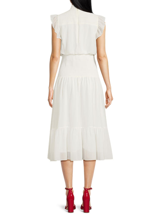 Area Stars Ruched Sleeve Midi-Dress