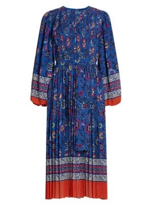 Elie Tahari The Cecilia Pleated Printed Dress