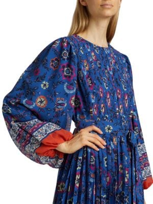 Elie Tahari The Cecilia Pleated Printed Dress