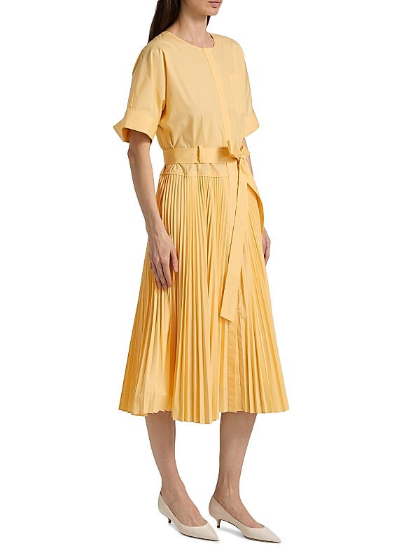 Loretta Pleated Cotton-Blend Shirtdress