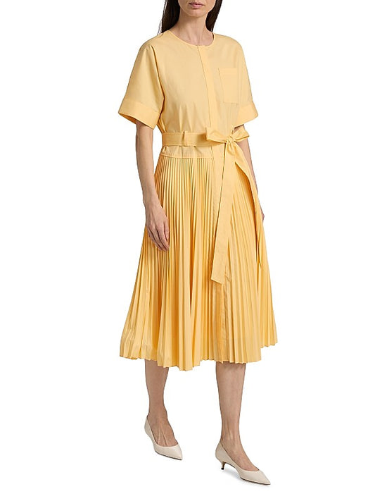 Loretta Pleated Cotton-Blend Shirtdress