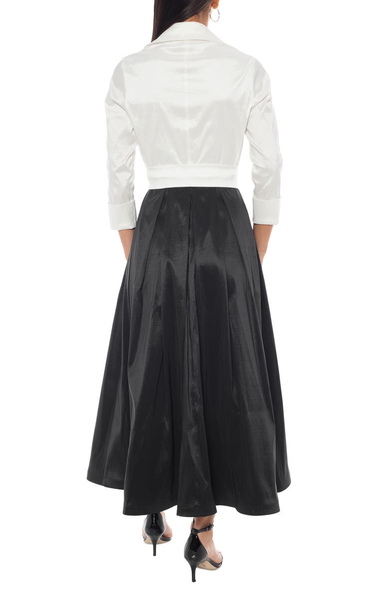 Oleg Cassini Colorblock Taffeta Shirtdress