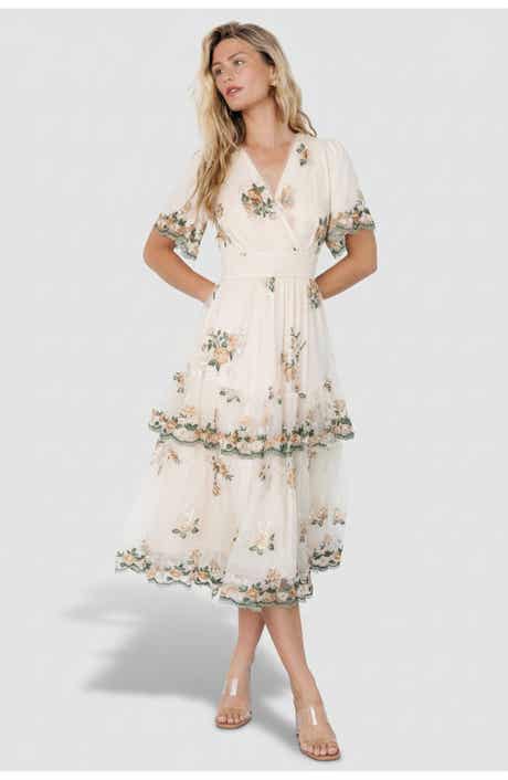 Courtney Placed Floral Long Sleeve Dress