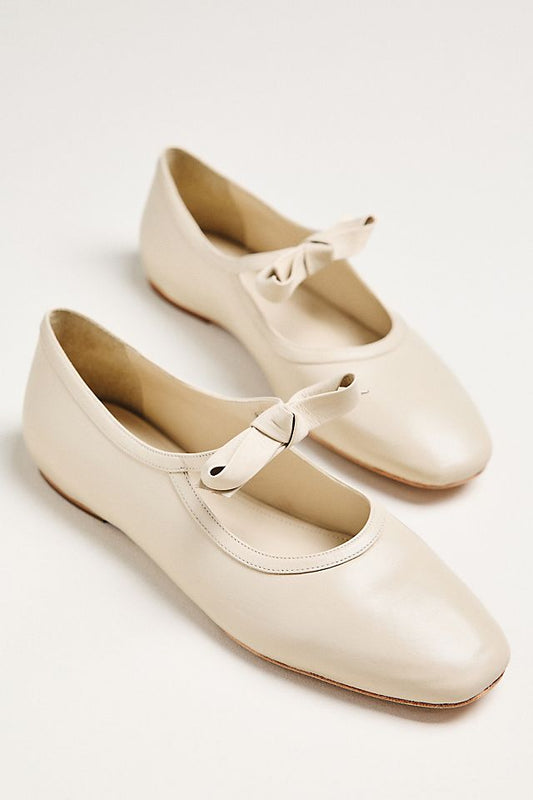 Anthropologie Maeve Knotted Bow Mary Jane Flats