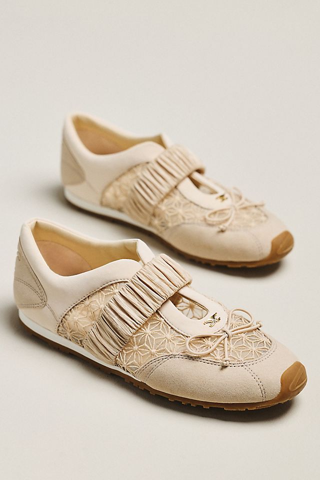 Anthropologie Circus NY by Sam Edelman Nara Mesh Bow Elastic Strap Sneakers