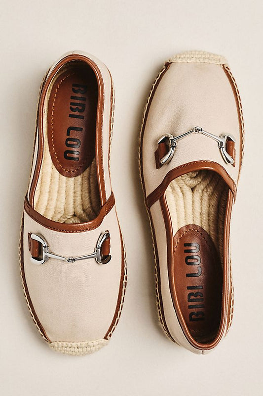 Anthropologie Bibi Lou Horsebit Espadrille Flats