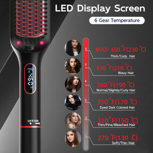 thumbnail image 3 of SKIMI Hair Straightener Brush, Ionic Hair Straightening Brush with LED Display Screen, Plastic, 3 of 10