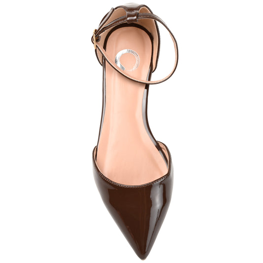 Walmart Journee Women's Reba Ankle Strap Pointed Toe Ballet Flats, Wide Width Available