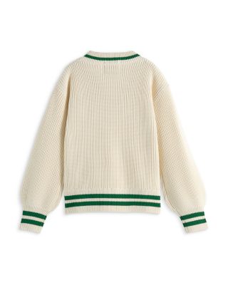 Scotch & Soda Girls' Tennis Embroidery V-Neck Sweater - Little Kid, Big Kid