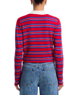 AQUA Striped Rugby Top - Exclusive