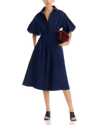 AQUA Denim Midi Dress - Exclusive