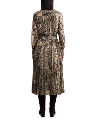 REISS Annika Snake Print Midi Dress