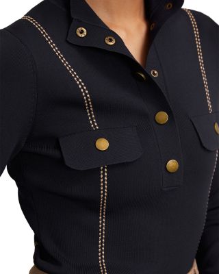 REISS Eva Contrast Stitch Knit Top