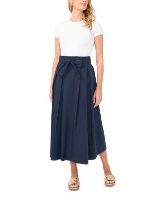 1.STATE Box Pleated Midi Skirt