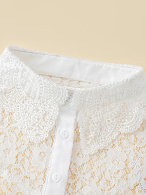 1pc Floral Lace Dickey Collar Half Shirt Collar Inside Matching False Collar Elegant