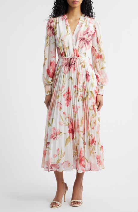 Courtney Placed Floral Long Sleeve Dress