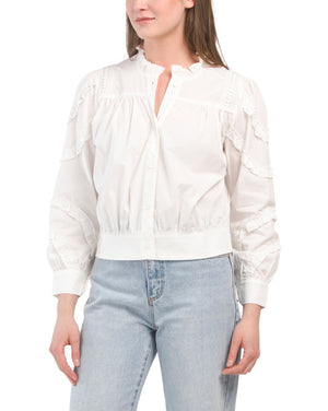 Poplin Button Up Top