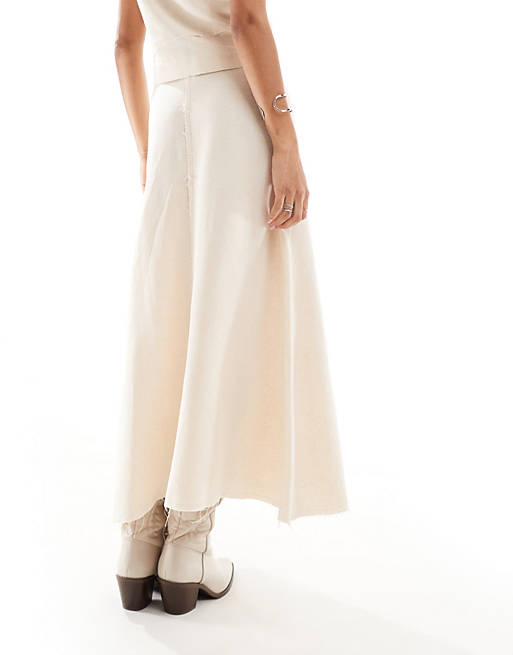 Reclaimed Vintage midi skirt in linen